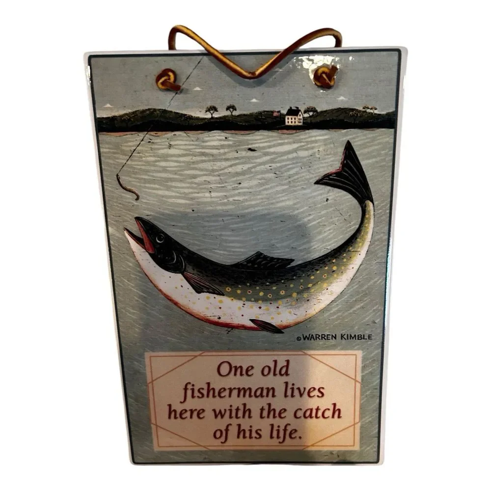Warren Kimball Ceramic Trout‎ Fishing Wall Decor 9